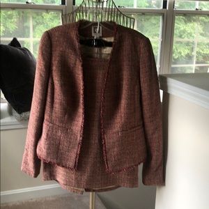 Anne Klein Raspberry Tweed Business Suit, Size 2